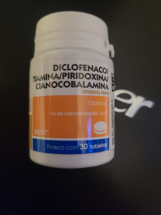 Diclofenaco / Tiamina / Piridoxina / Cianocobalamina.